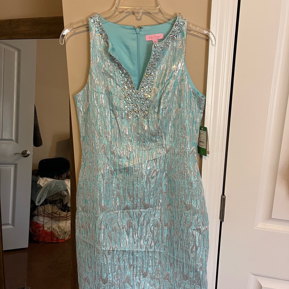 Lilly Pulitzer Aqua Sleeveless Mini Dress